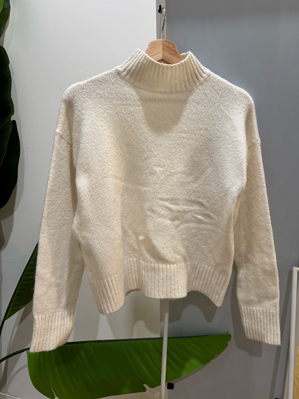 Cozy Mock Neck Women's Sweater in Cream
